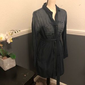 Ombré Denim Shirt Dress Size M